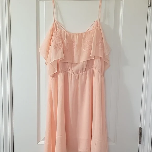 pale pink beach dress A-Line Halter Backless Light Pink Chiffon Beach Wedding Dress TN253 US12 / Pink main image 0